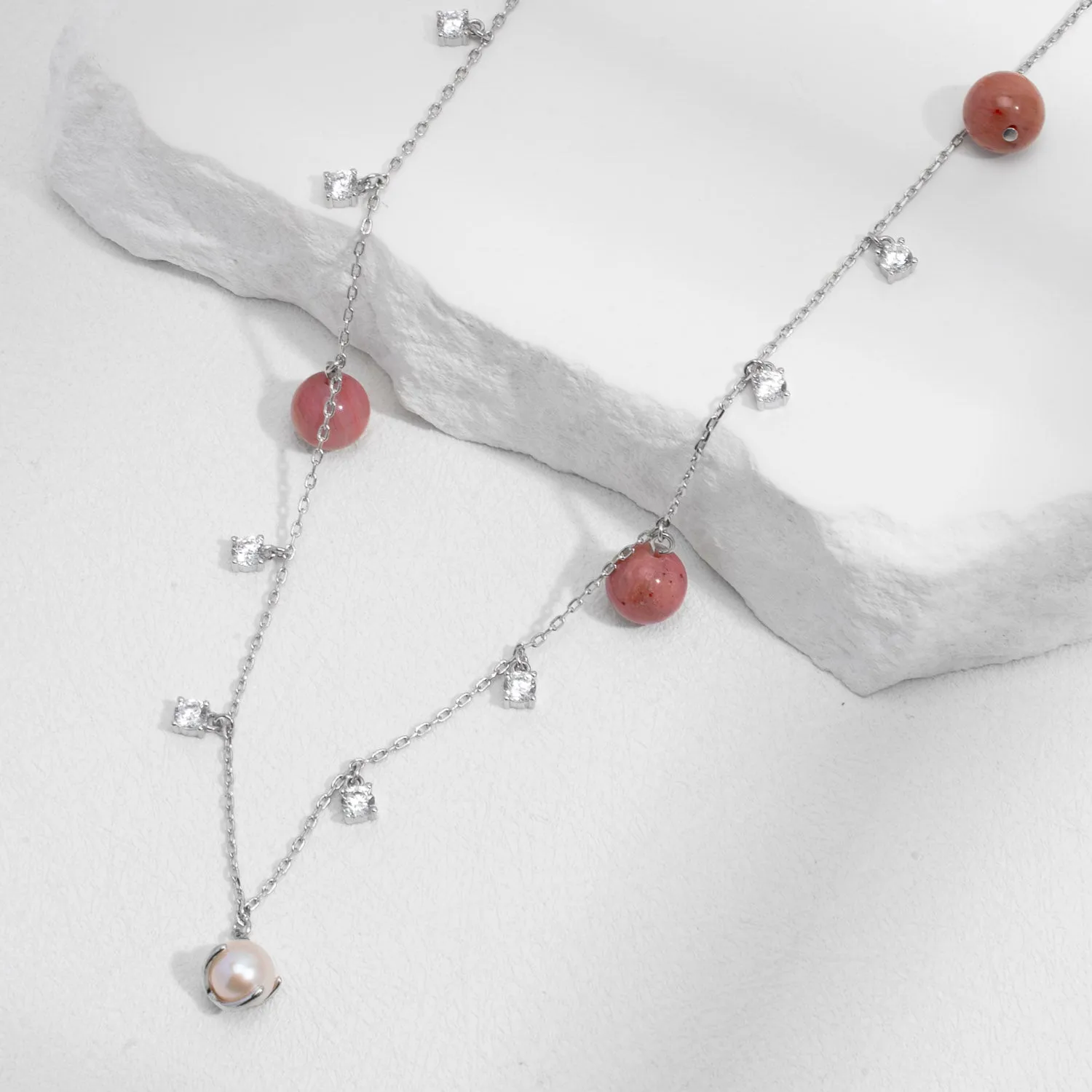GEMSTONE GLINT PEARL NECKLACE