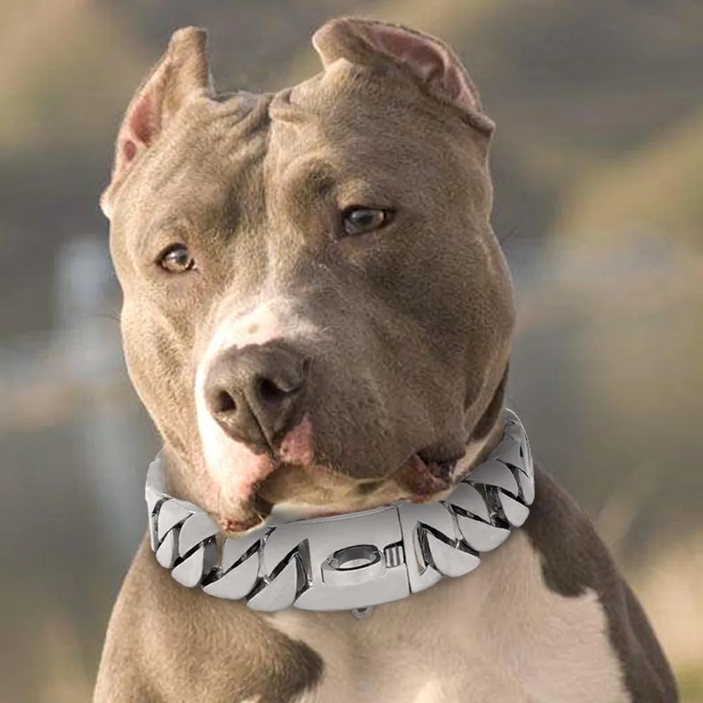 Gold Cuban Link Chain Collars for Dogs