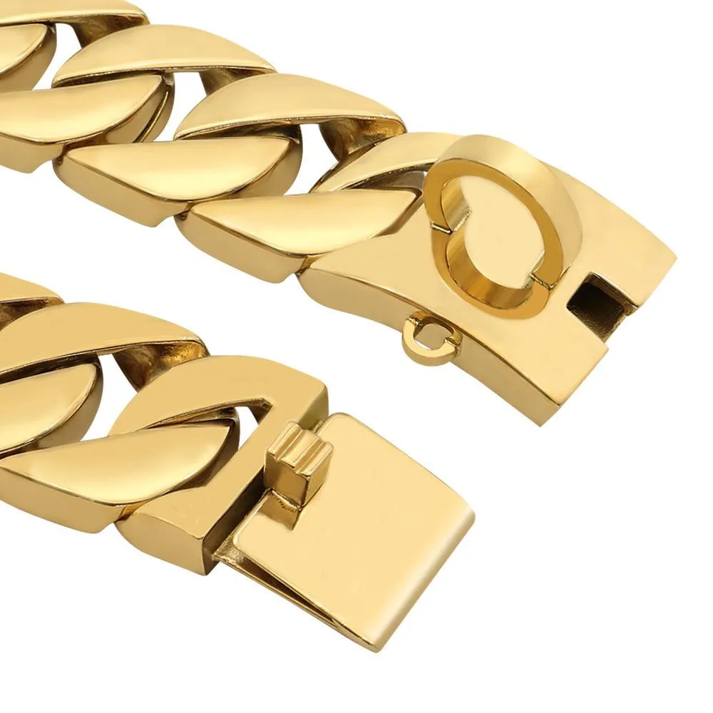 Gold Cuban Link Chain Collars for Dogs