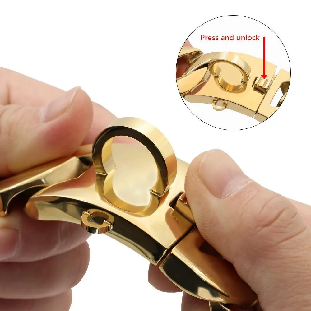 Gold Cuban Link Chain Collars for Dogs