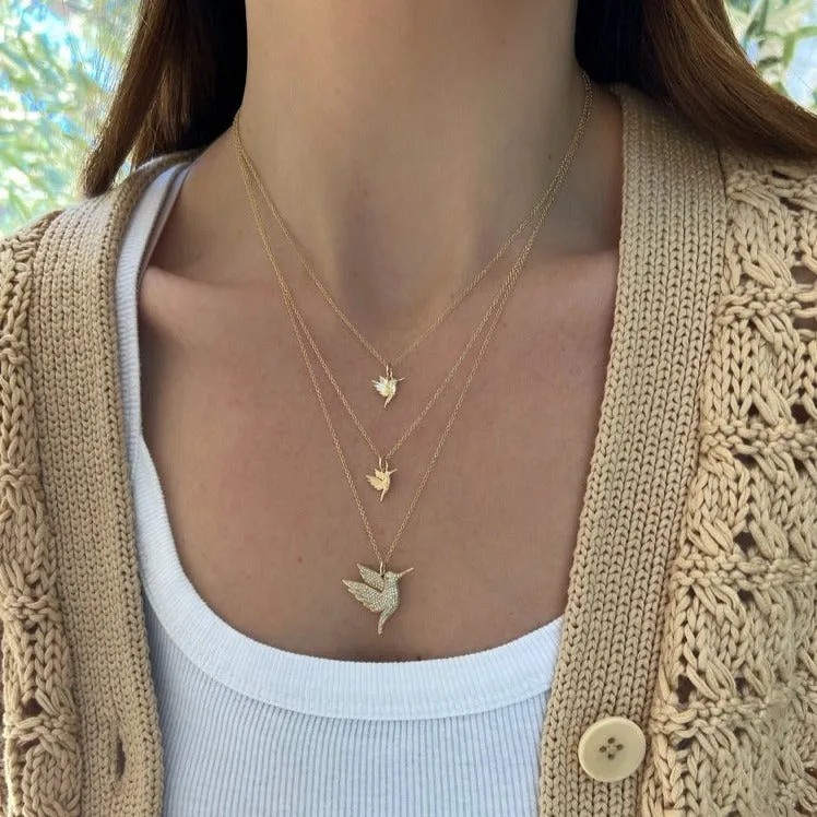 Gold Hummingbird Necklace
