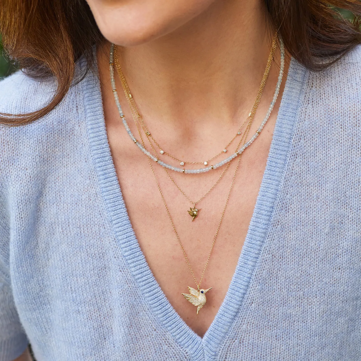 Gold Hummingbird Necklace