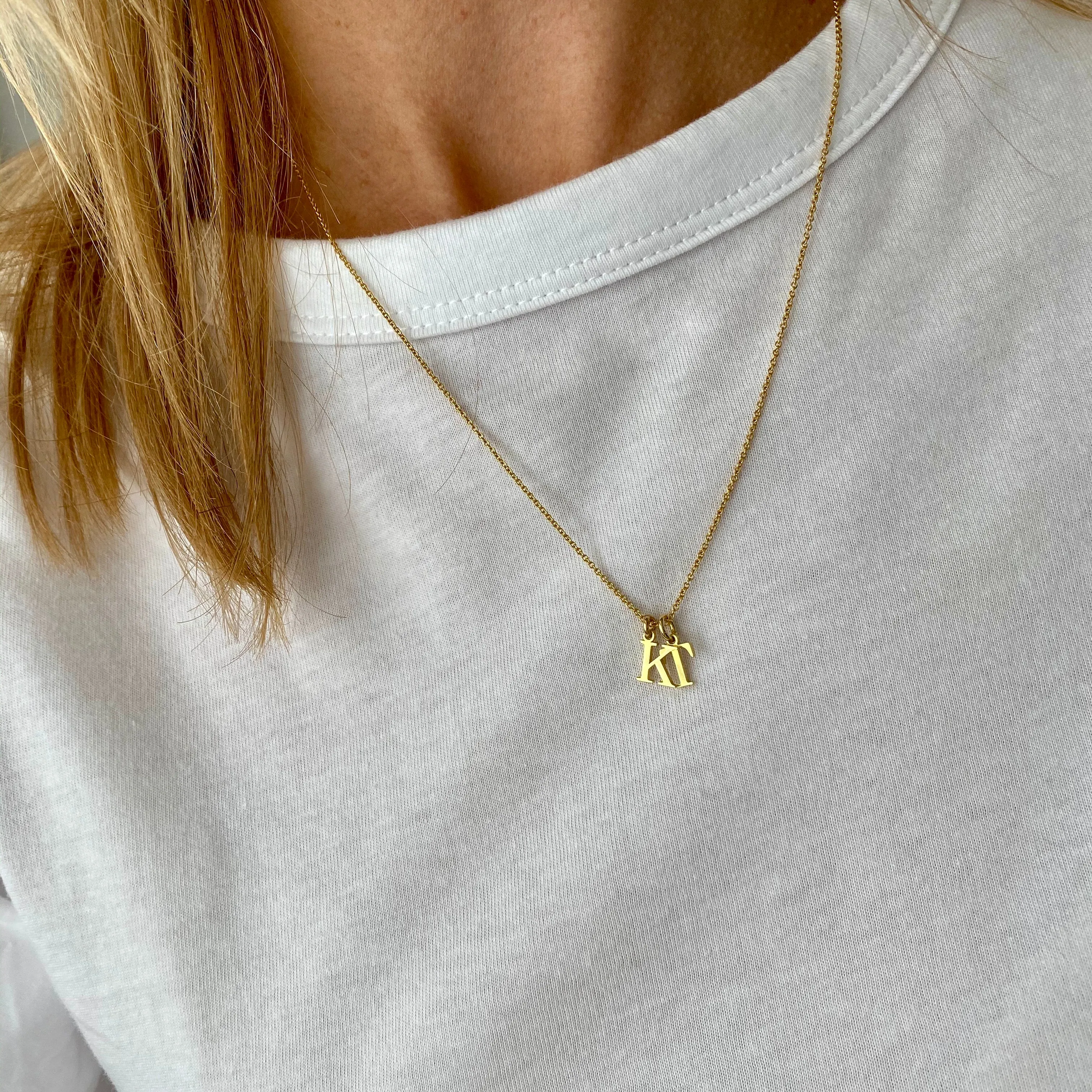Gold Initial Necklace | One, Two or Three Letters