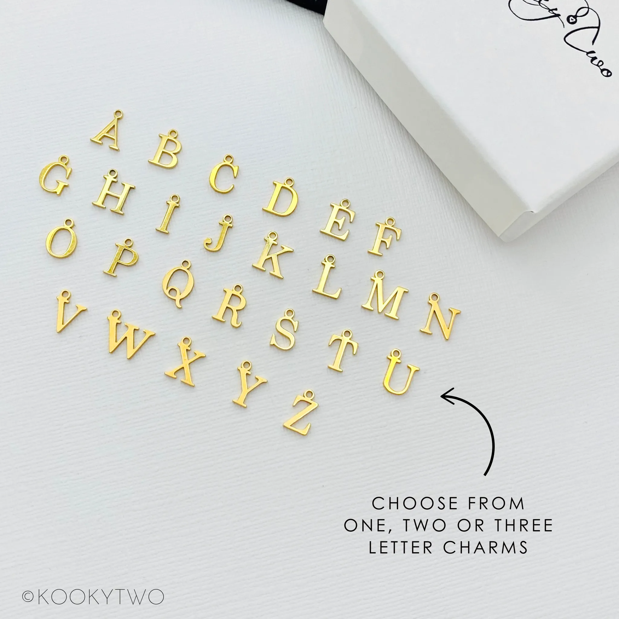 Gold Initial Necklace | One, Two or Three Letters