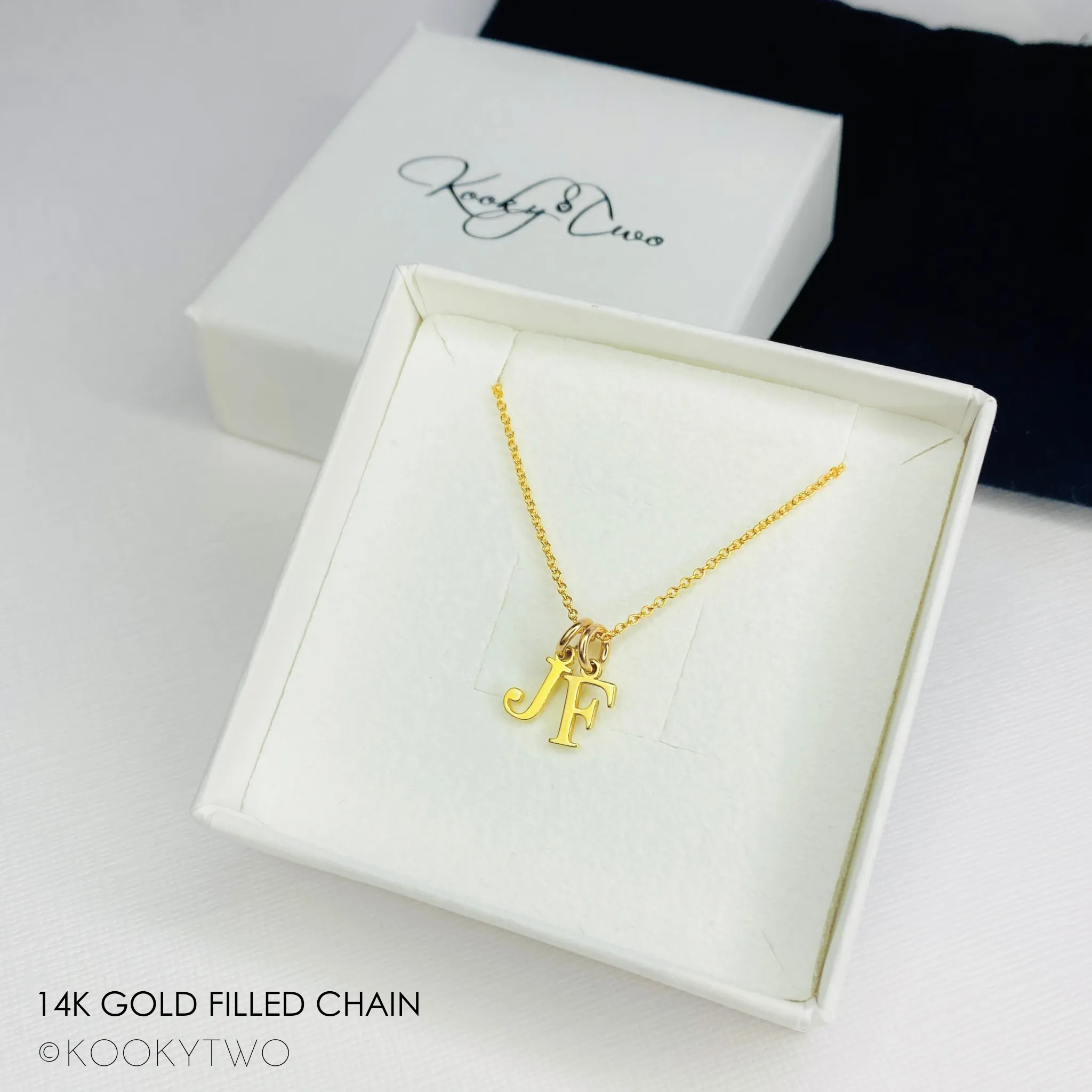 Gold Initial Necklace | One, Two or Three Letters