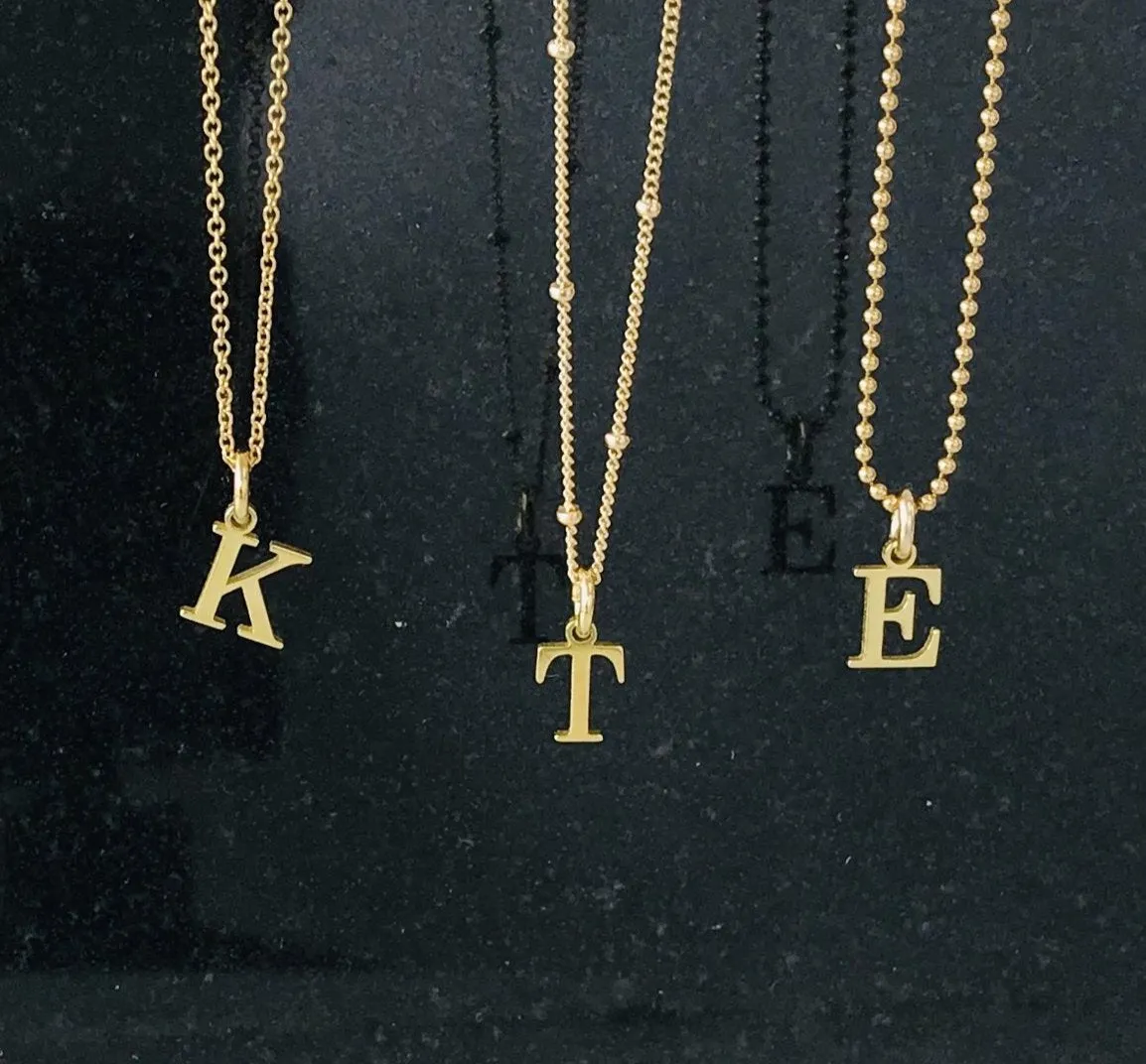 Gold Initial Necklace | One, Two or Three Letters