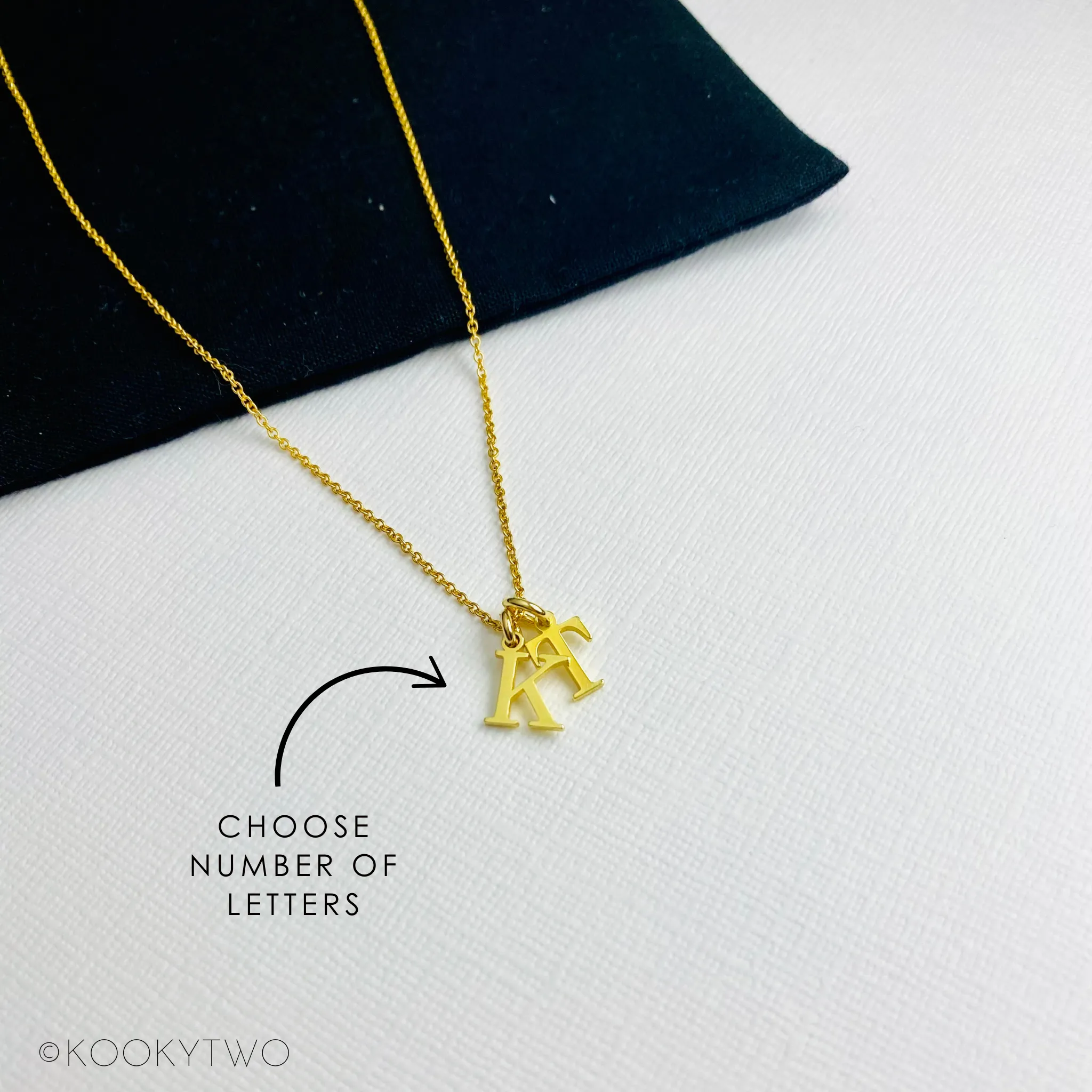 Gold Initial Necklace | One, Two or Three Letters