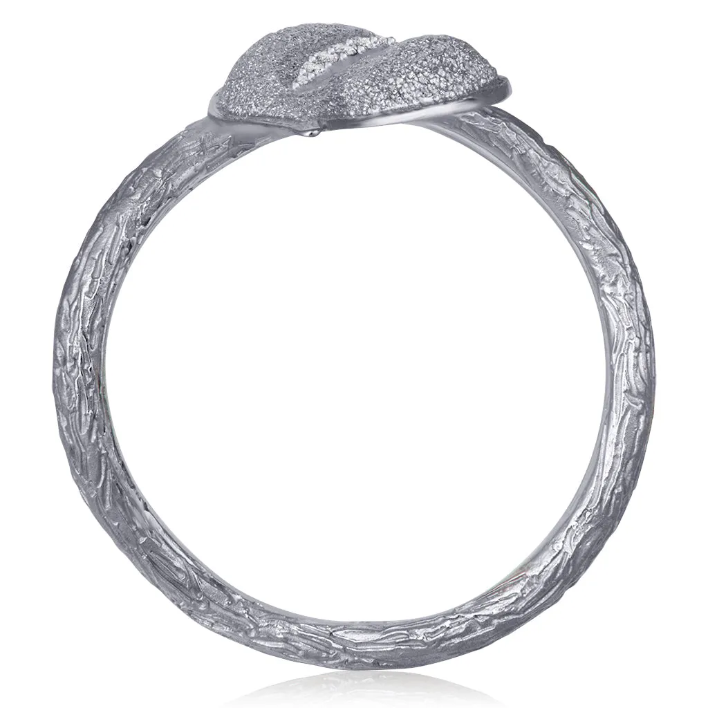 Gold Leaf Ring with Diamonds