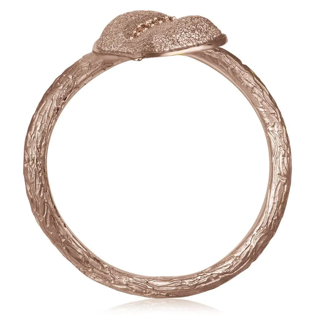 Gold Leaf Ring with Diamonds
