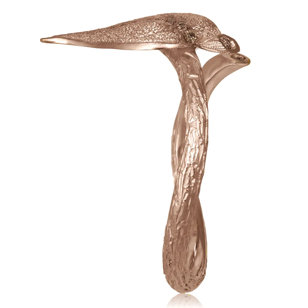 Gold Leaf Ring with Diamonds
