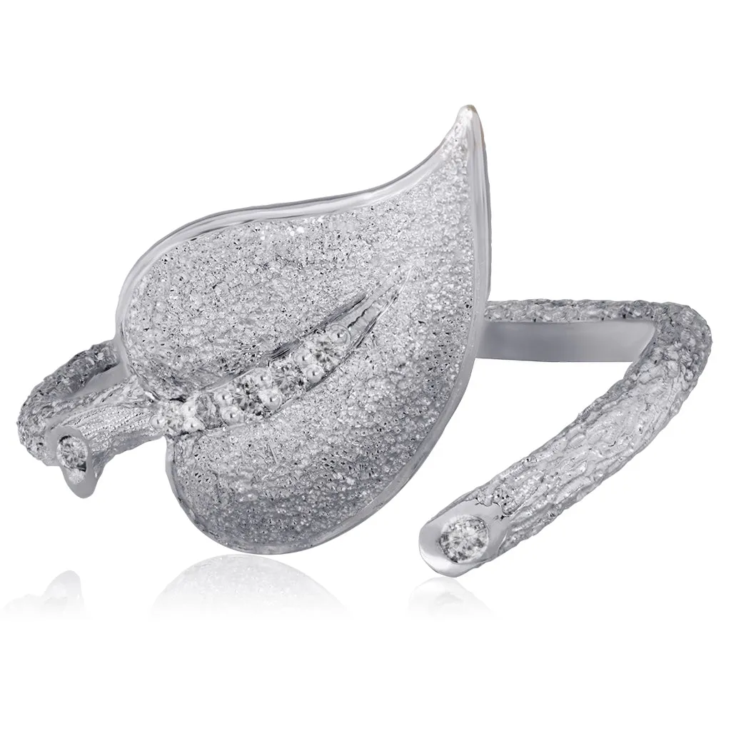 Gold Leaf Ring with Diamonds