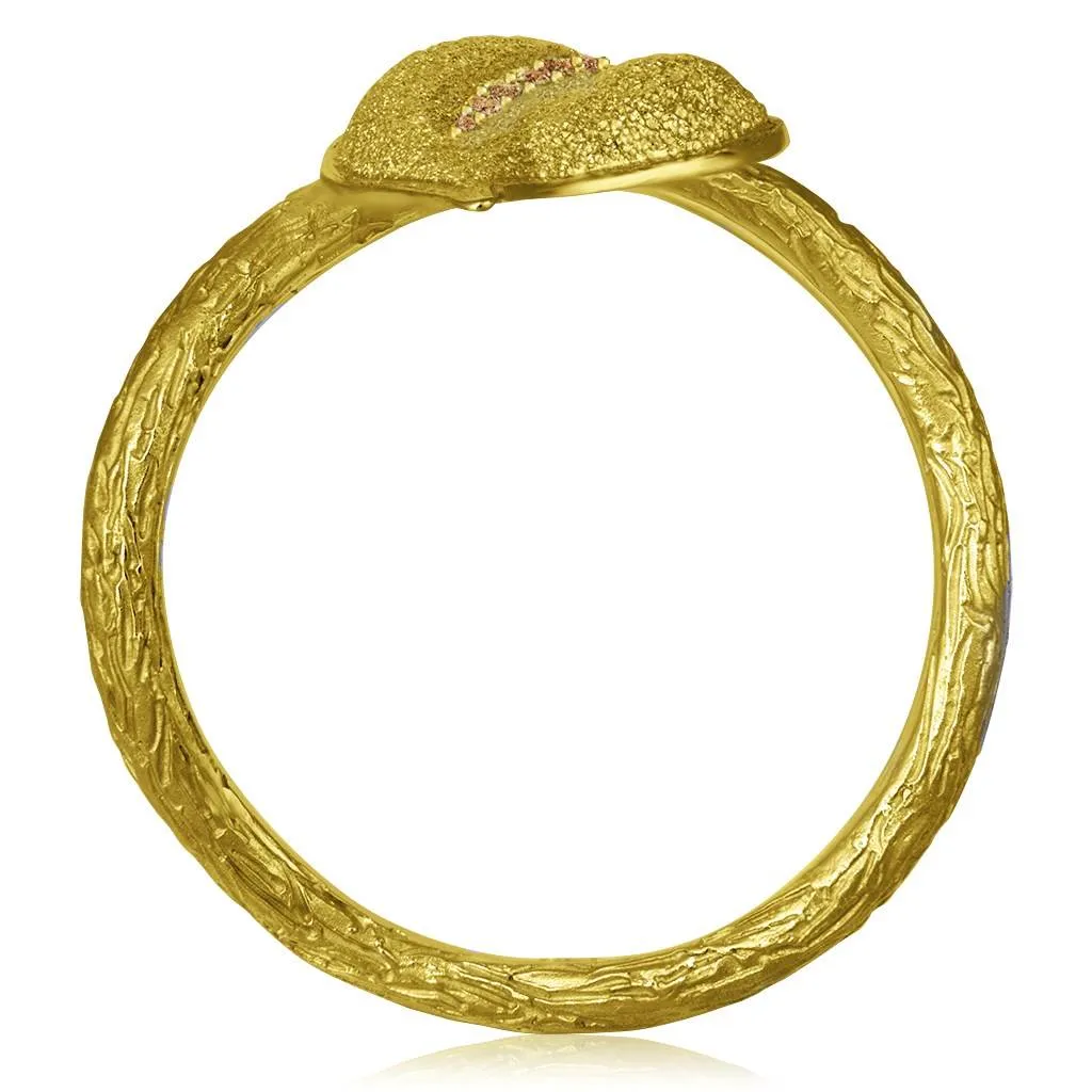 Gold Leaf Ring with Diamonds