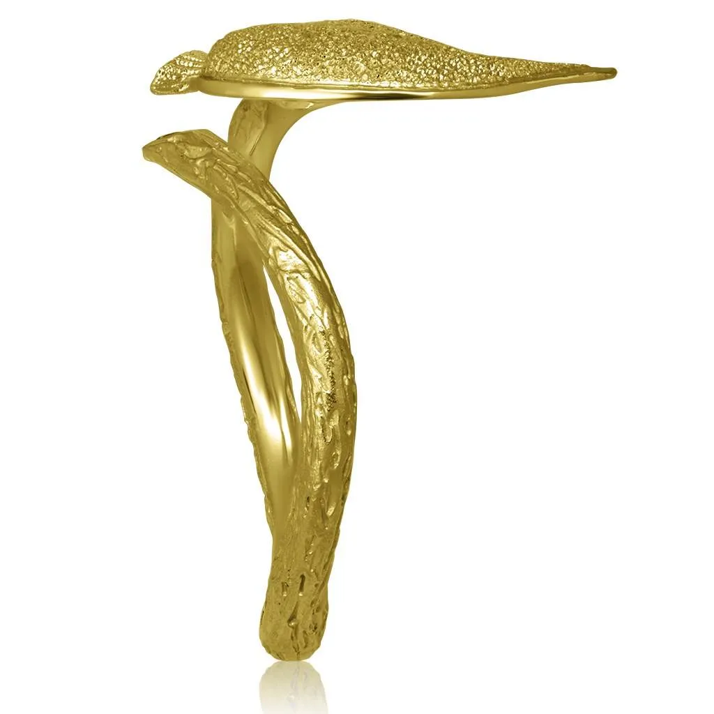 Gold Leaf Ring with Diamonds