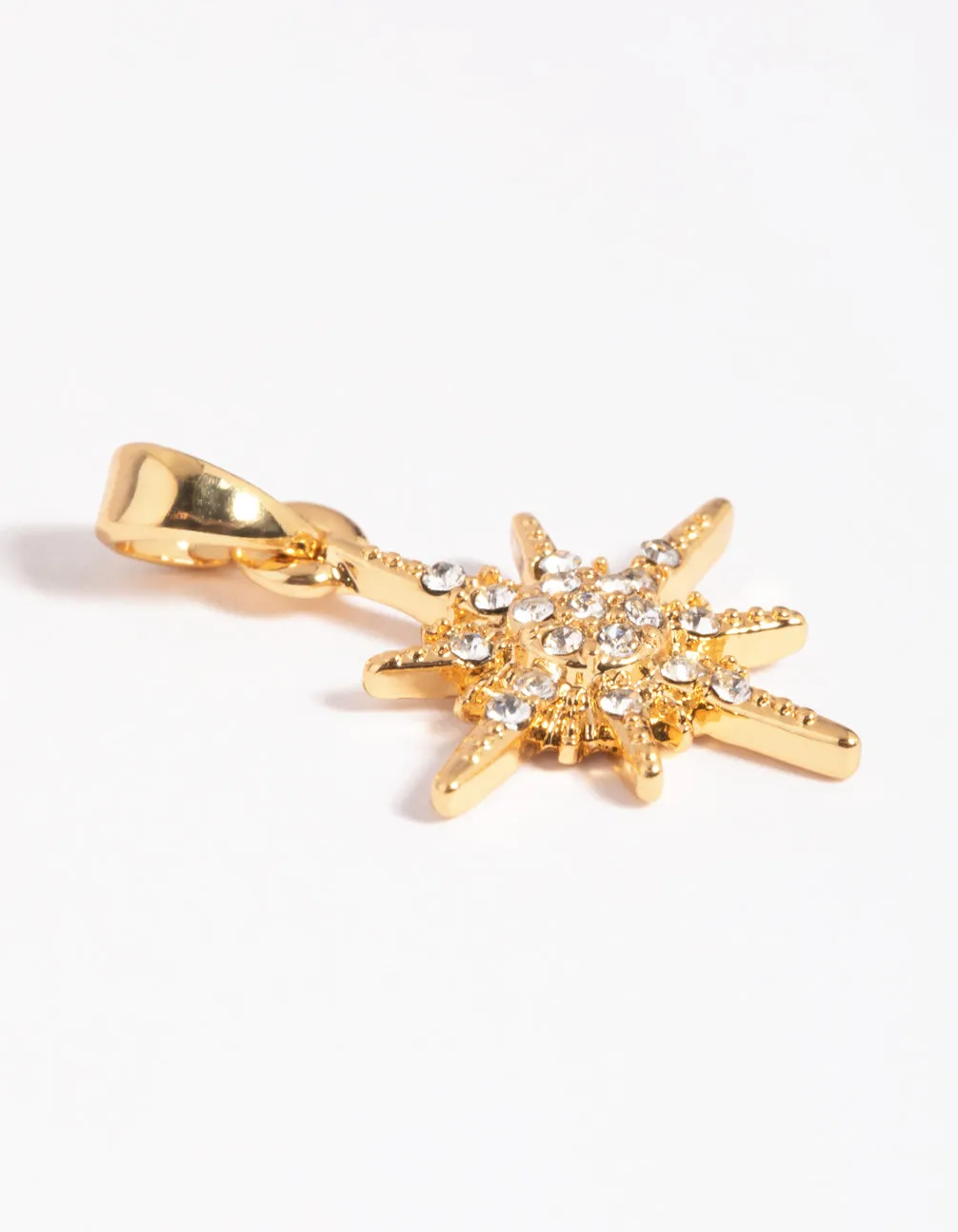 Gold Plated Diamante Starburst Charm