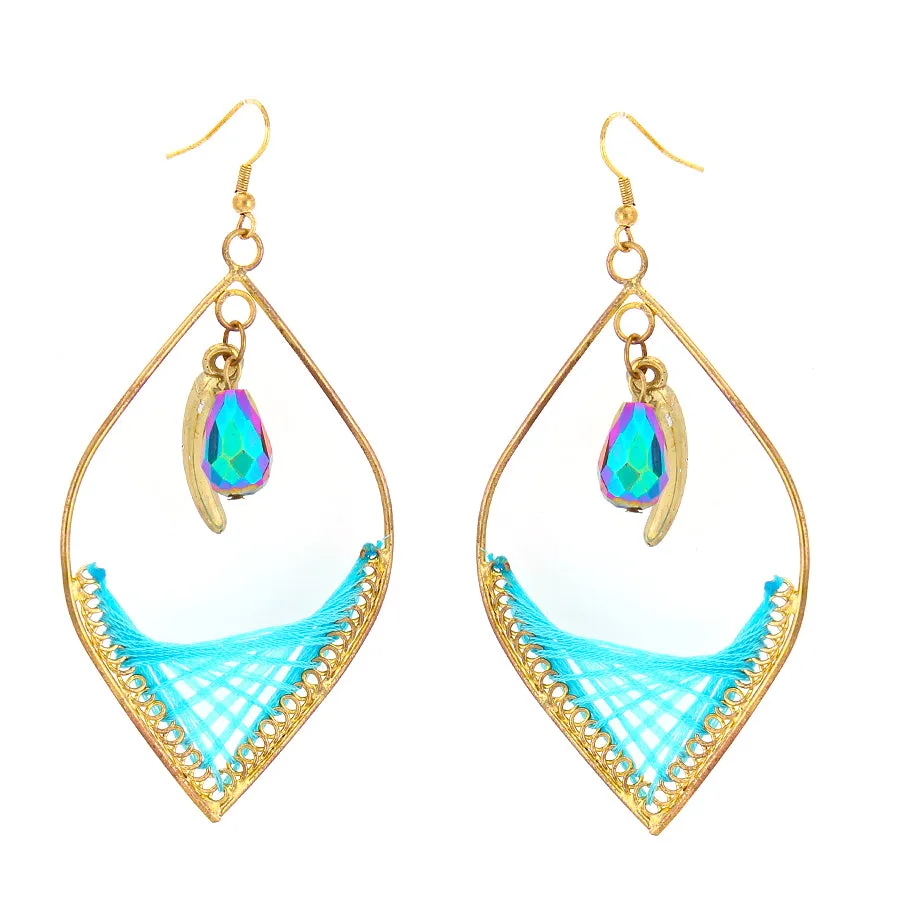 GOLD-TONE METAL RAINBOW BEAD EARRINGS  #FW1404341 (GF14)