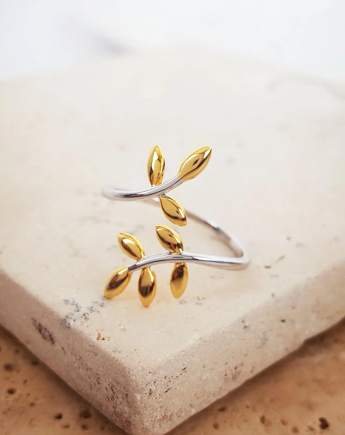 Golden Leaf Ring