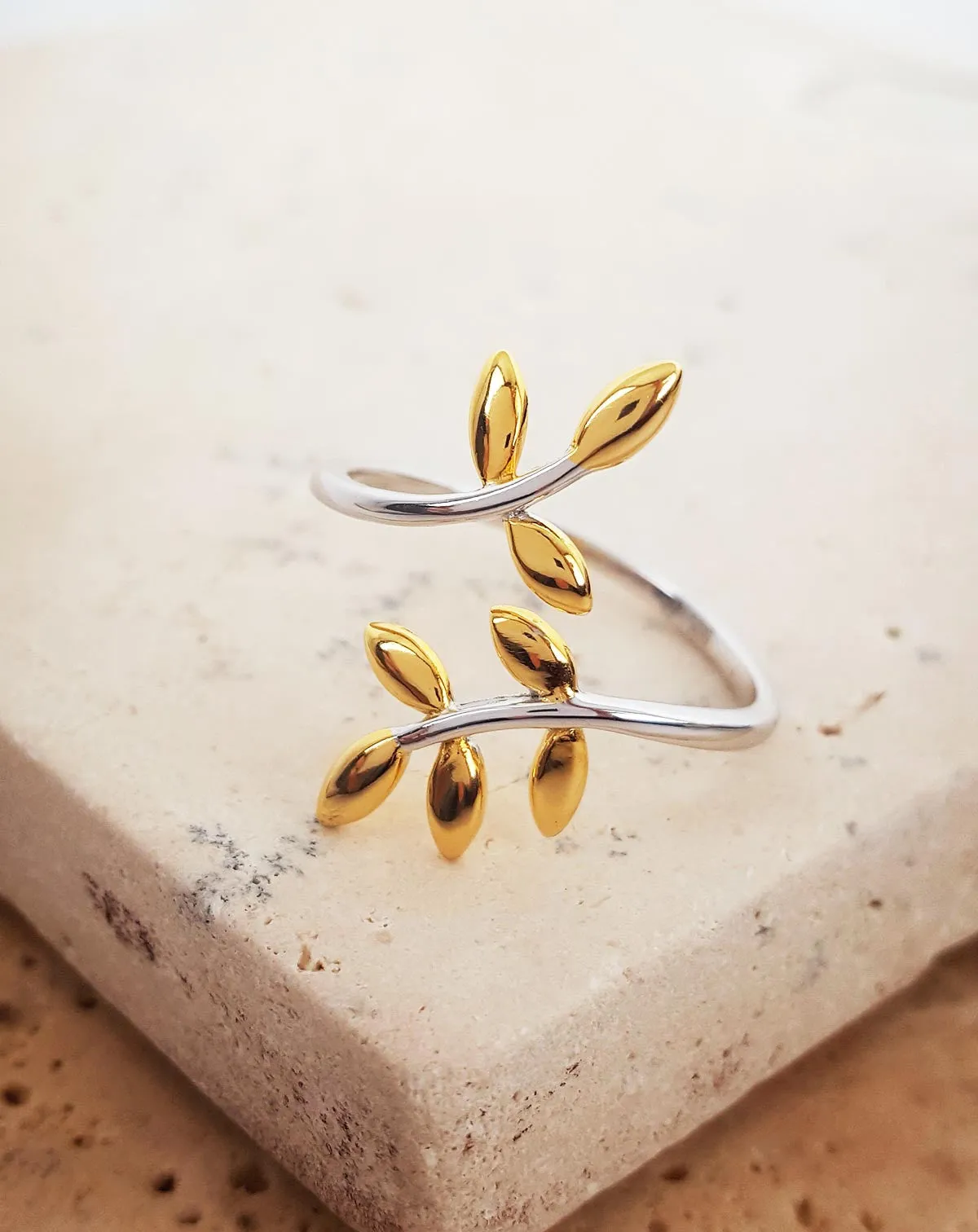 Golden Leaf Ring