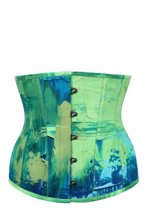 Green and Blue Colour Blot Underbust Corset
