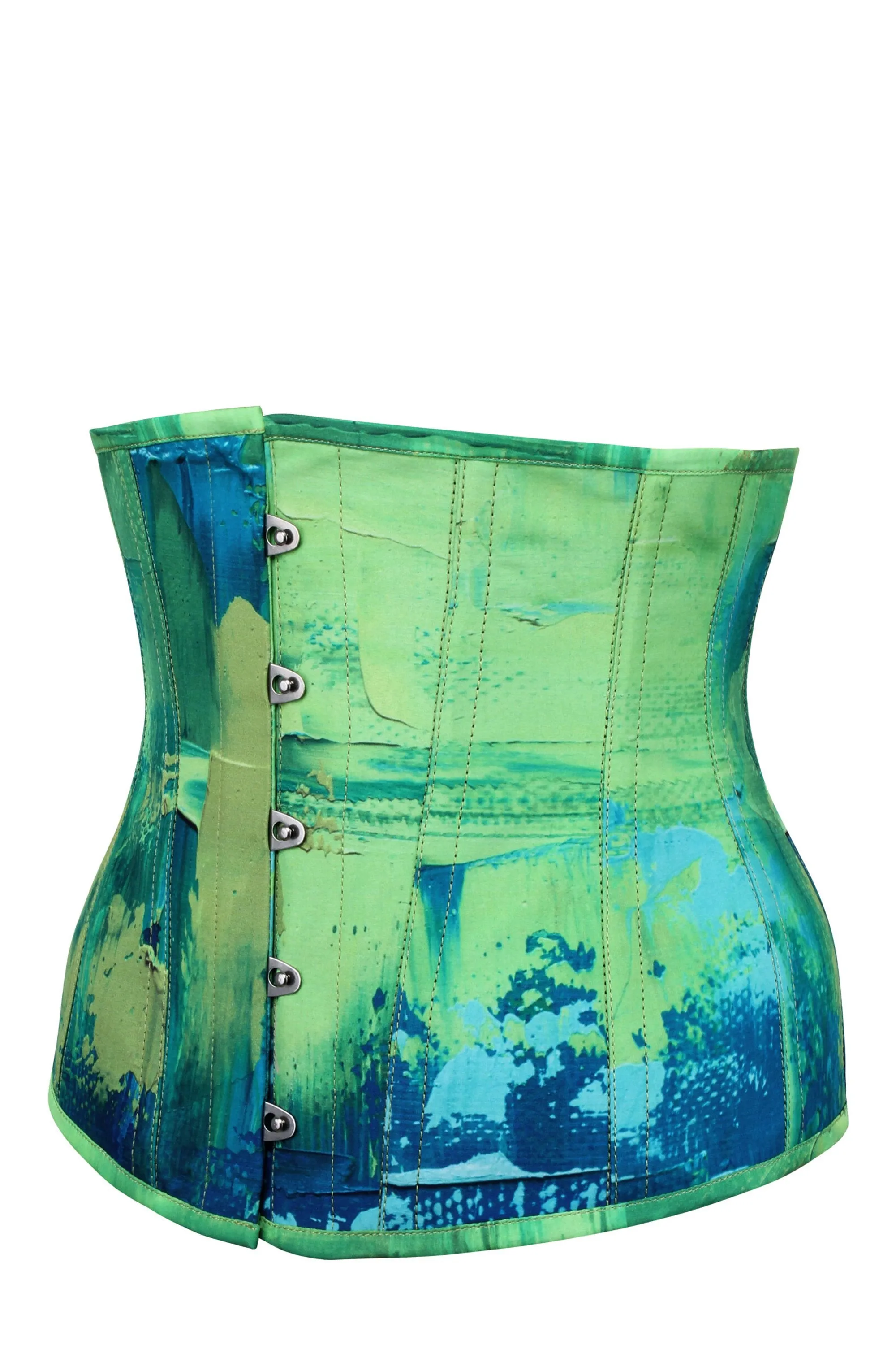 Green and Blue Colour Blot Underbust Corset