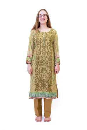 Green Cotton Embroidered Salwar Kameez - Maria B Suit