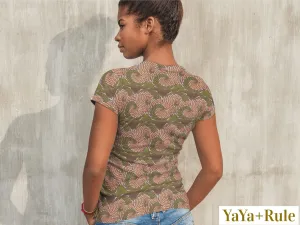 Green Flower African Print Women's T-shirt