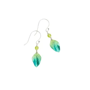 Green Healing Leaf Earrings