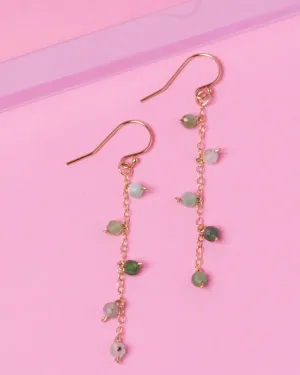 GREEN OPAL 14K GOLD FILLED DROP EARRINGS