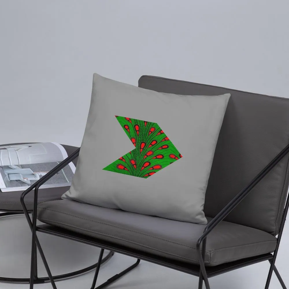 Grey African Print Basic Pillow