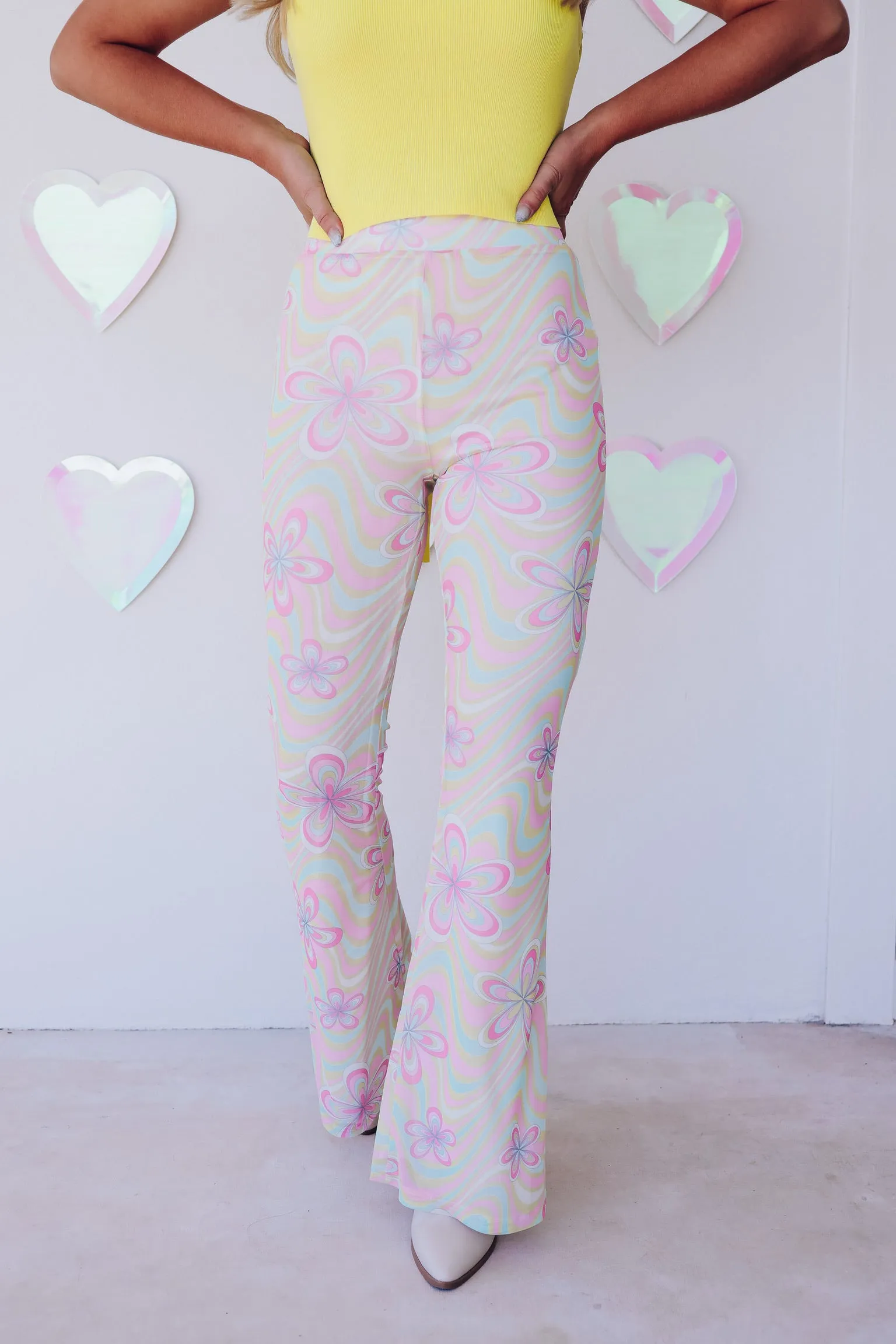 Groovy Floral Flare Pants - Multi