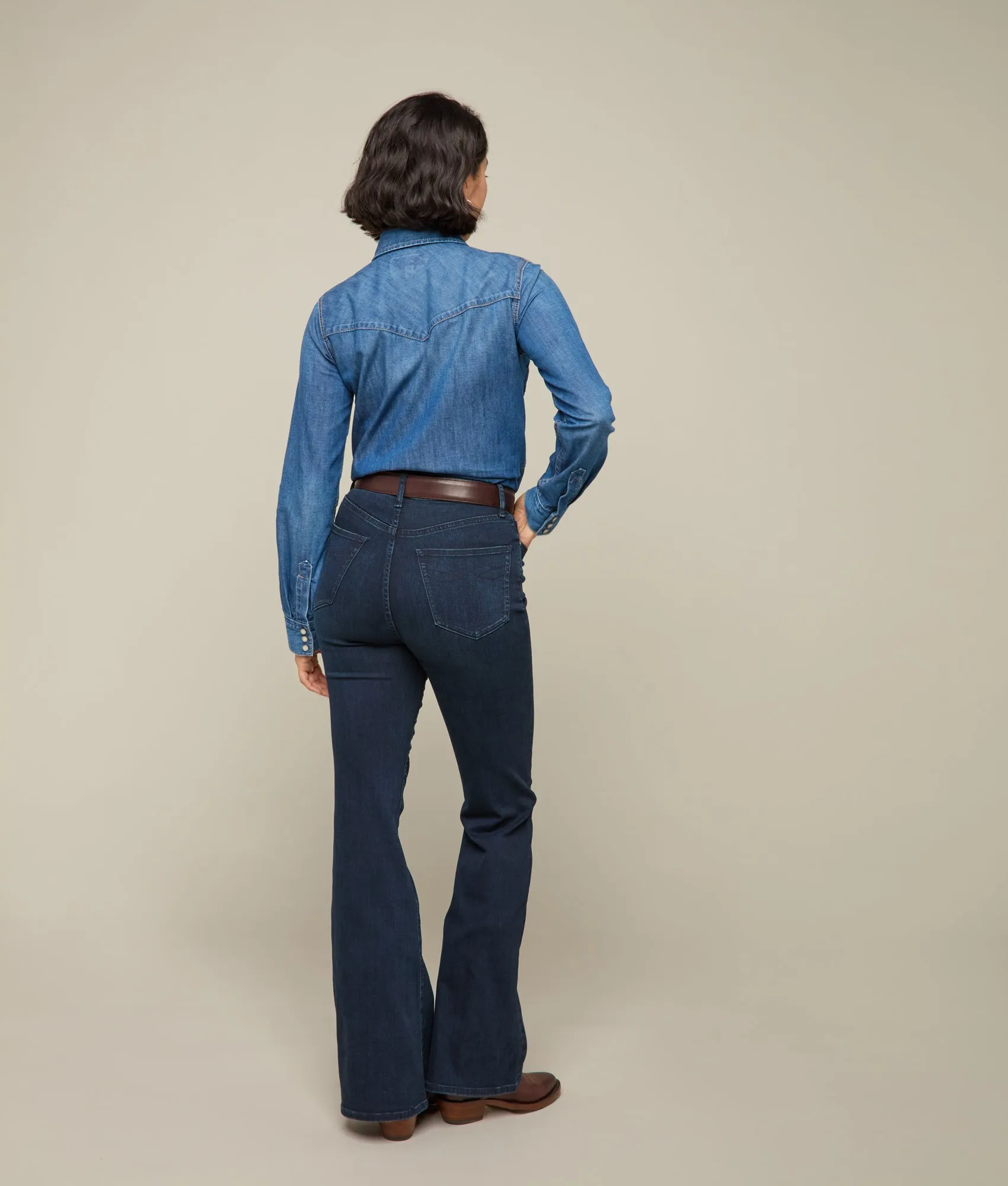 Hadley High-Waist Flare Jean :: Blue Northern