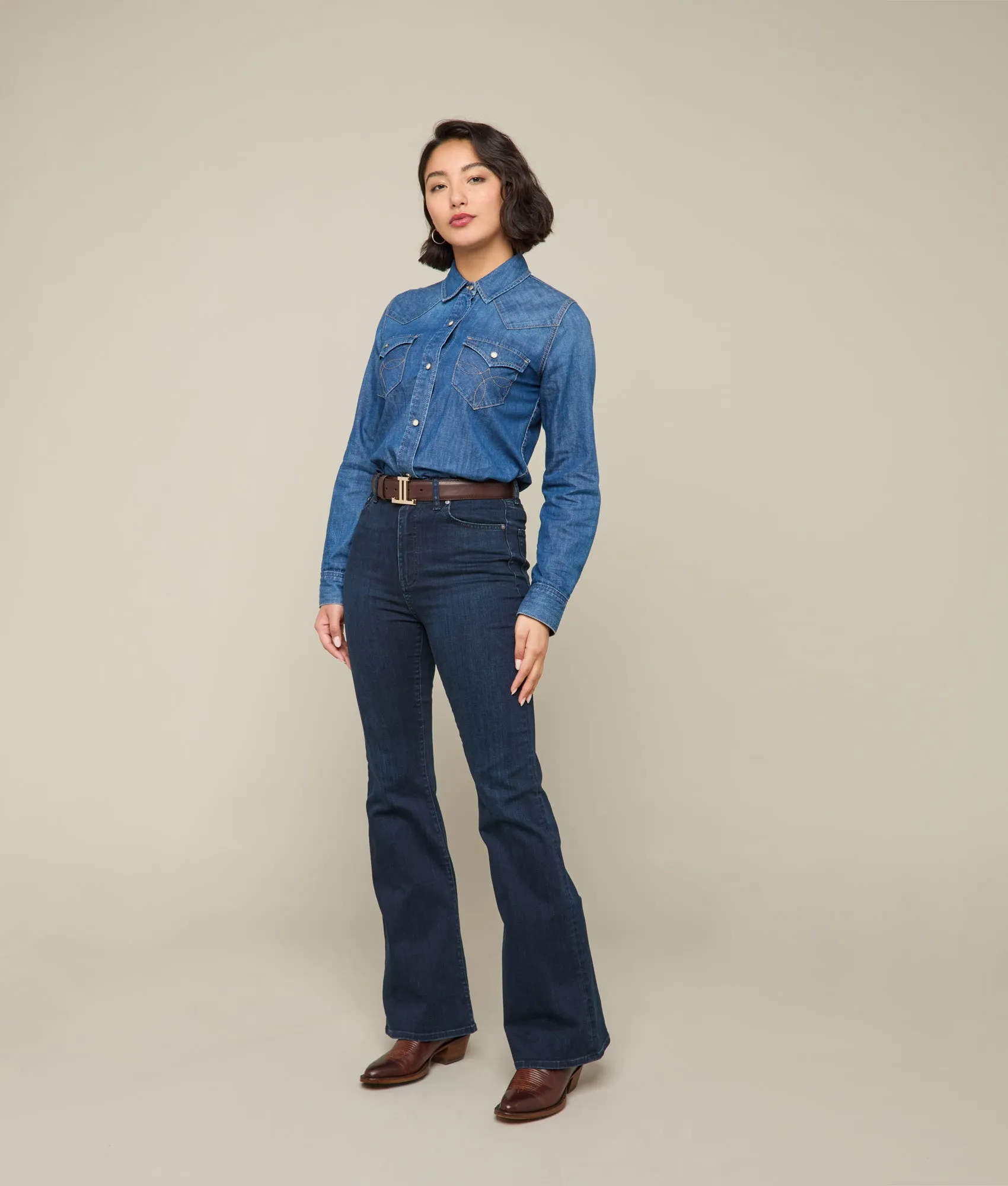 Hadley High-Waist Flare Jean :: Blue Northern