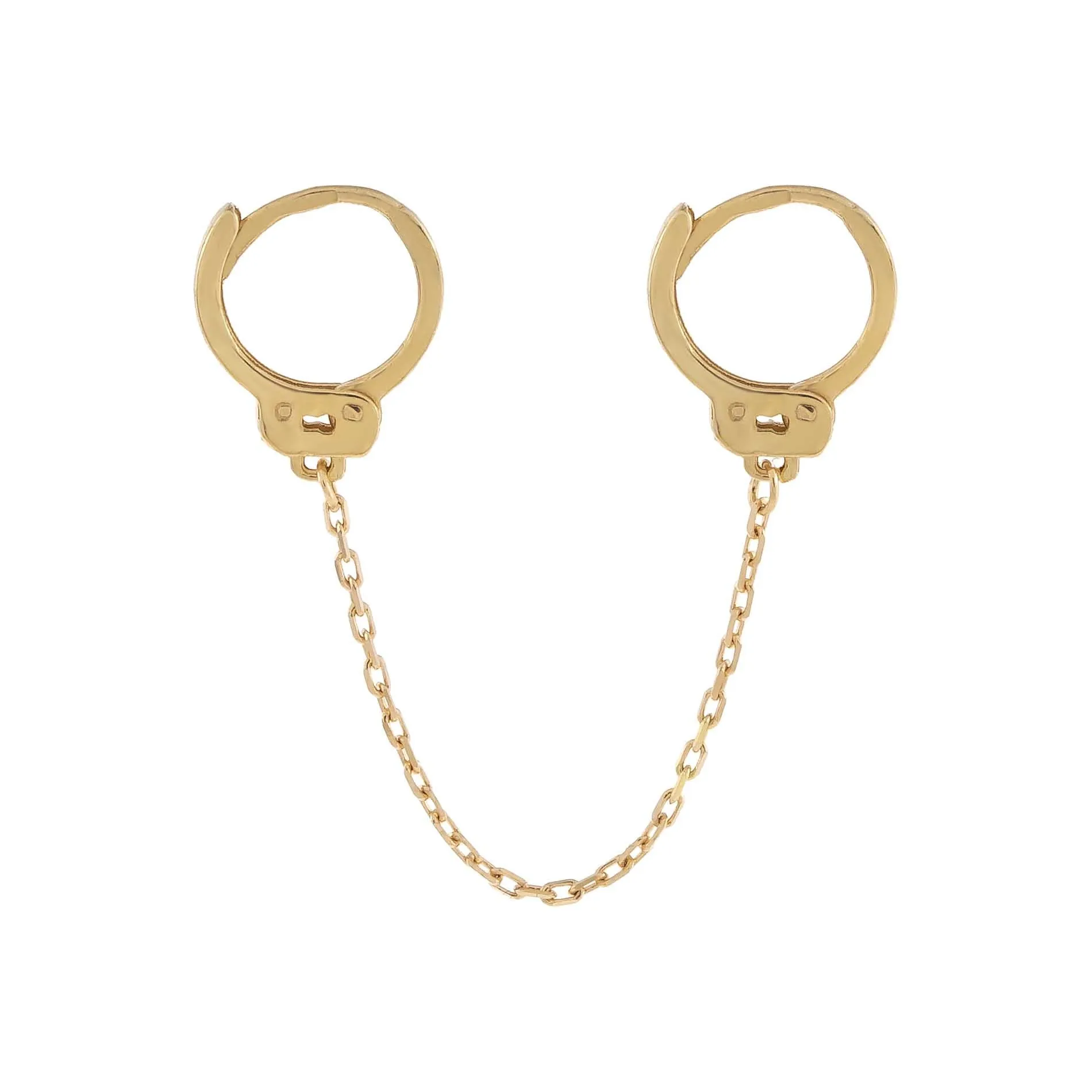 Handcuff Huggie Earring 14K