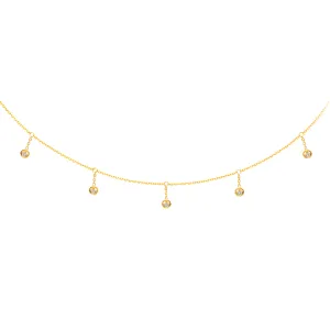HANGING DIAMONDS CHOKER 14K