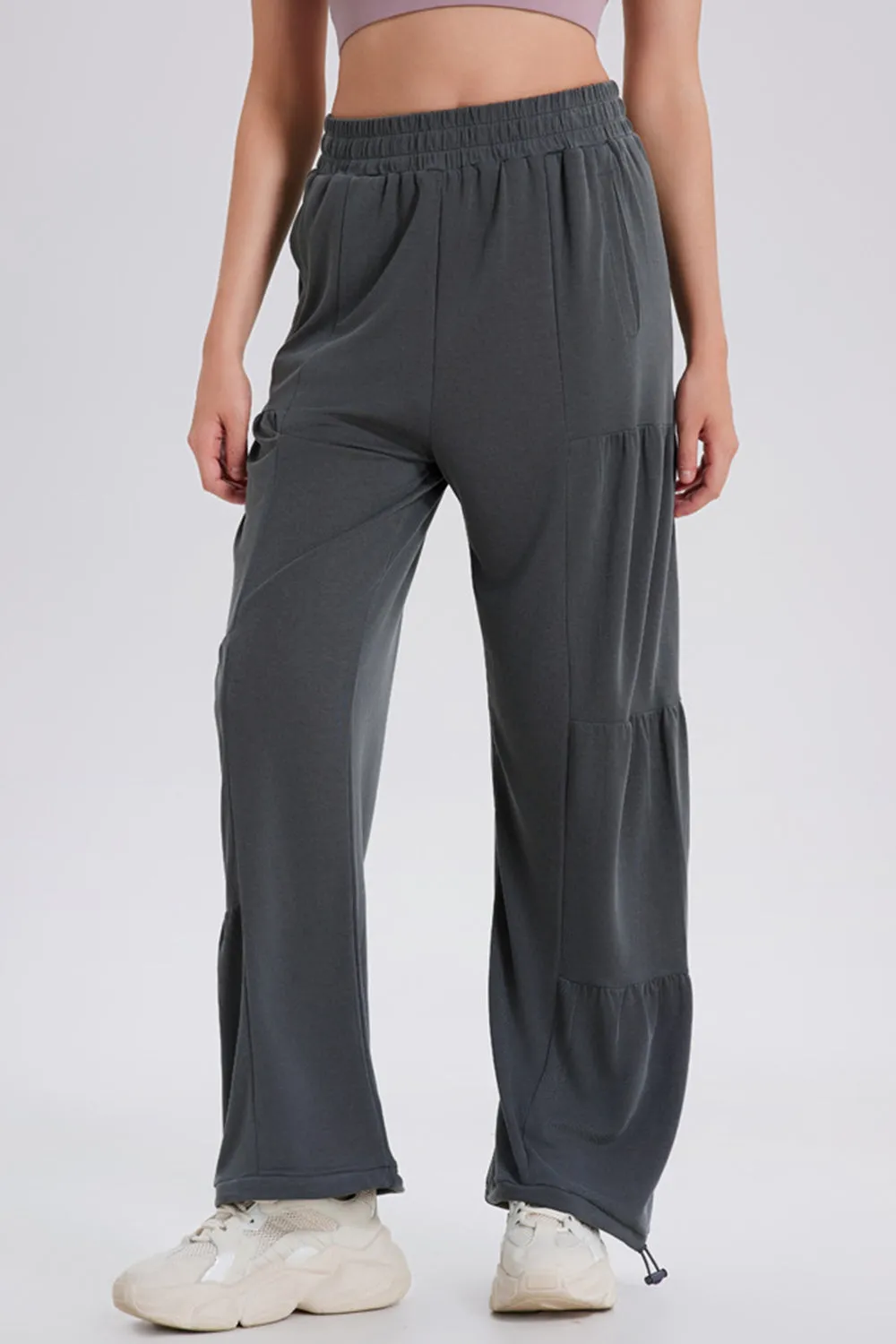 Hazel Blues® |  Basic Bae Drawstring Elastic Waist Ruched Joggers