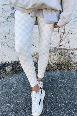 Hazel Blues® |  Checkered Elastic Waist Leggings