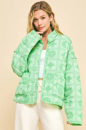 Hazel Blues® |  Davi & Dani Vintage Print Open Front Jacket with Pockets