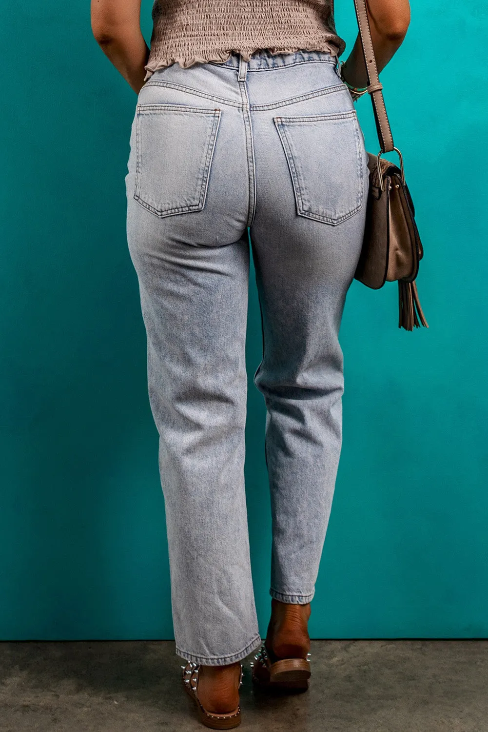 Hazel Blues® |  Pocketed Mid-Rise Waist Jeans