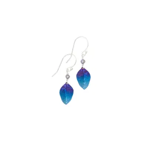 Healing Leaf Earrings in Navy
