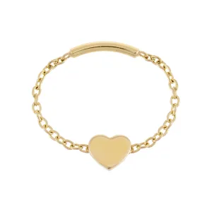 Heart Chain Ring 14K