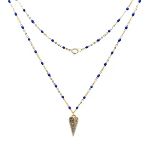 Hearty Lapis Necklace In 14K
