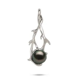 Heritage Tahitian Pearl Pendant in White Gold - 9-10mm