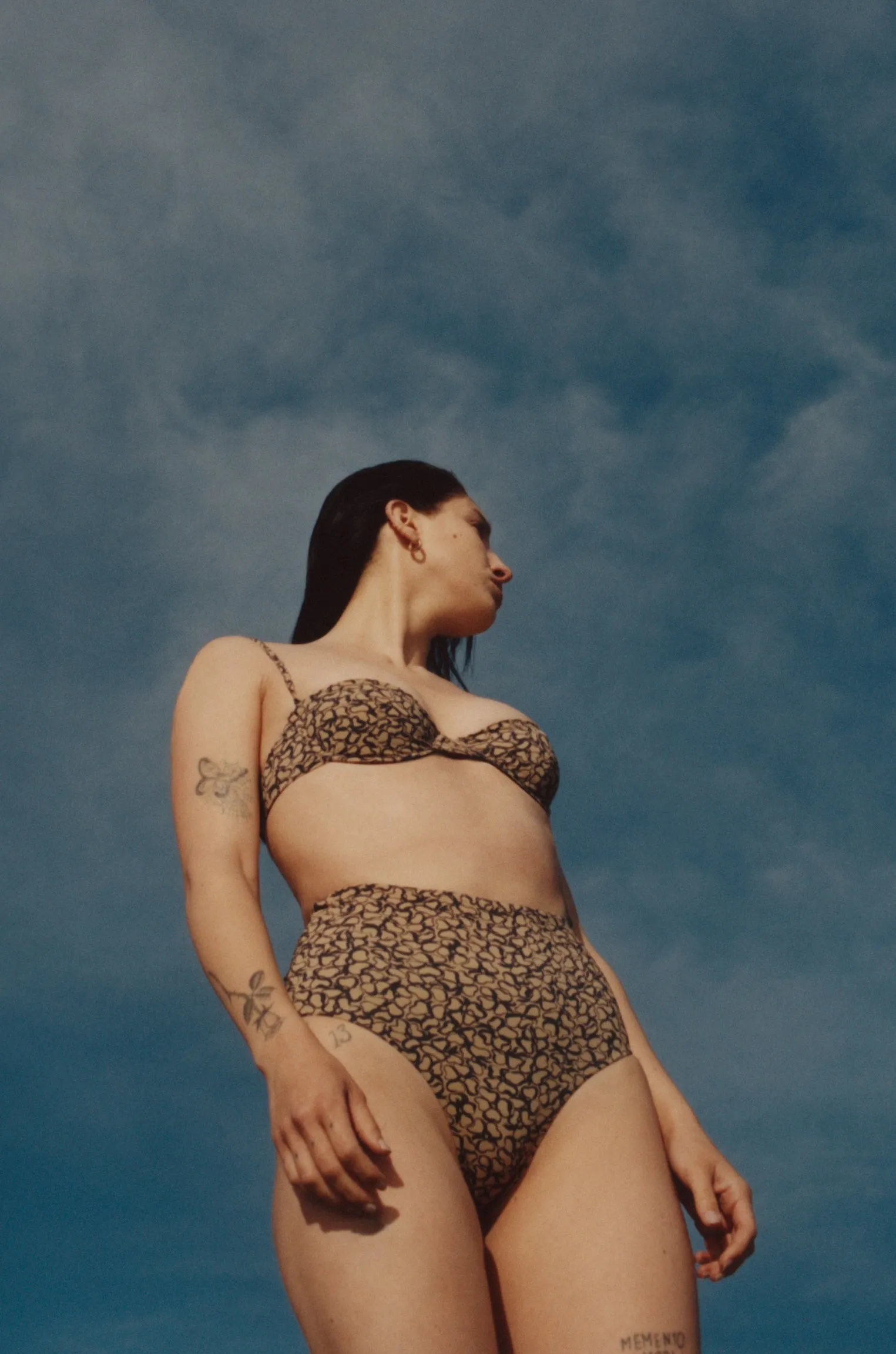 High-Waist Bikini Bottom in Infinity Floral Print