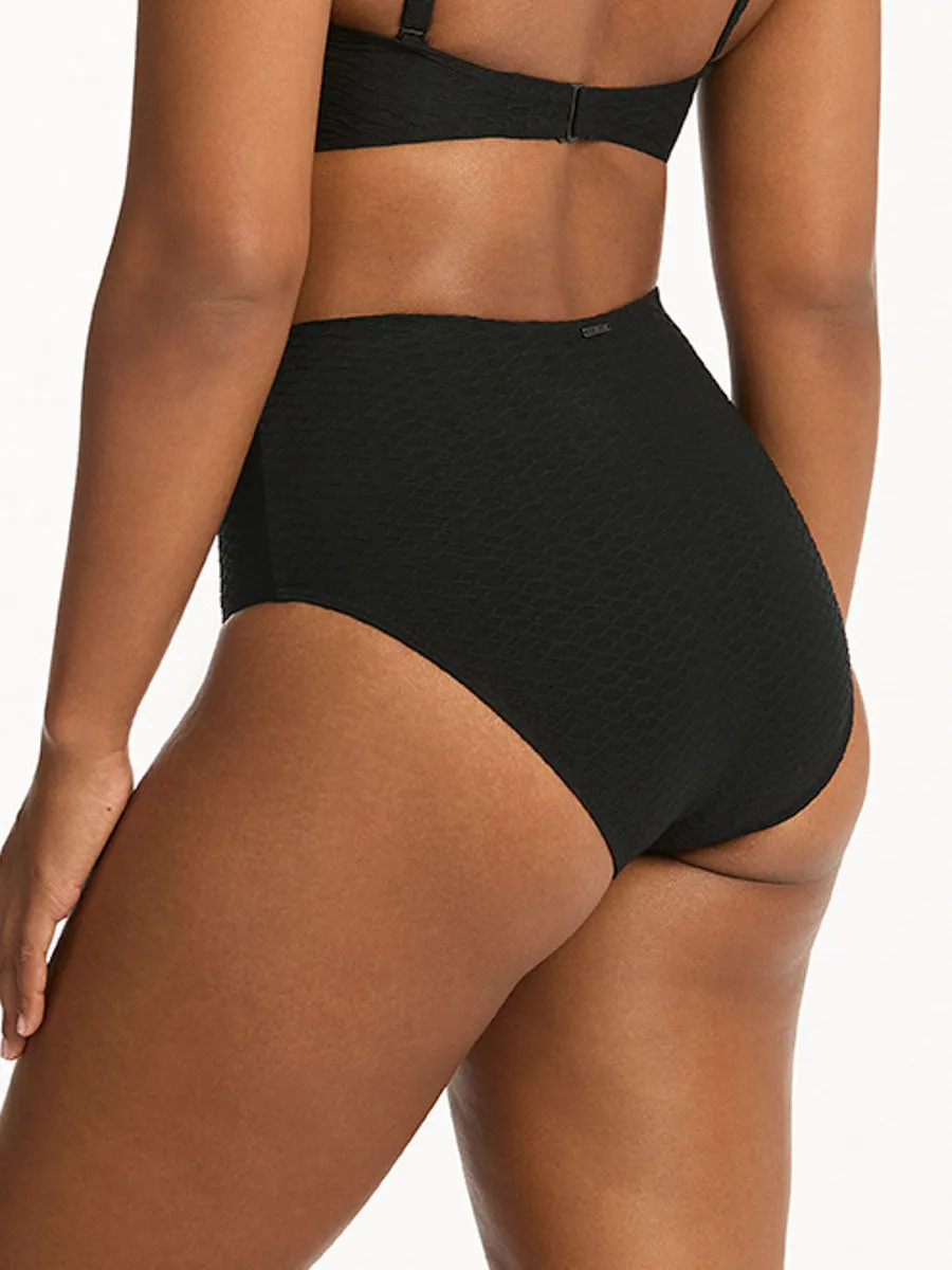 Honeycomb High Waist Bottom in Black
