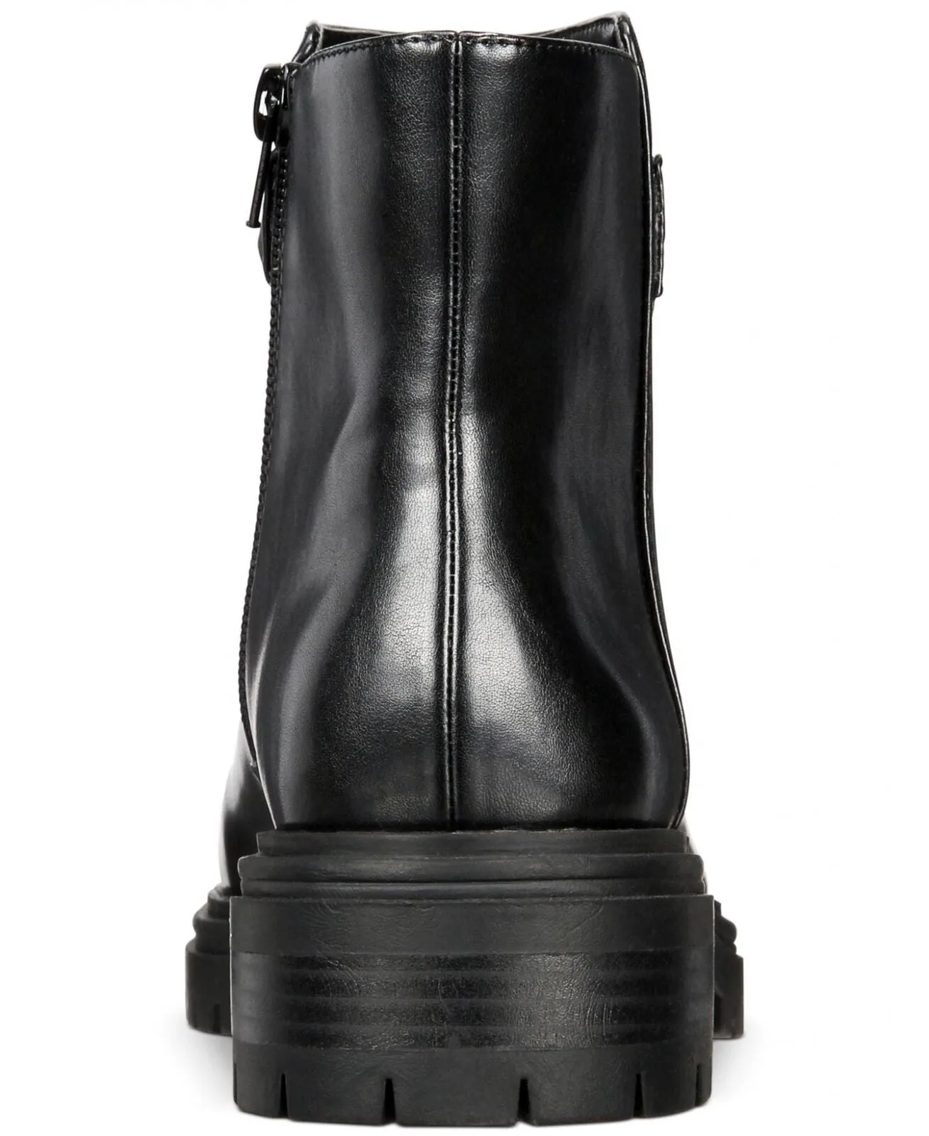 Inc International Concepts Womens Basia Lug-Sole Chain Booties Black Smooth 9M