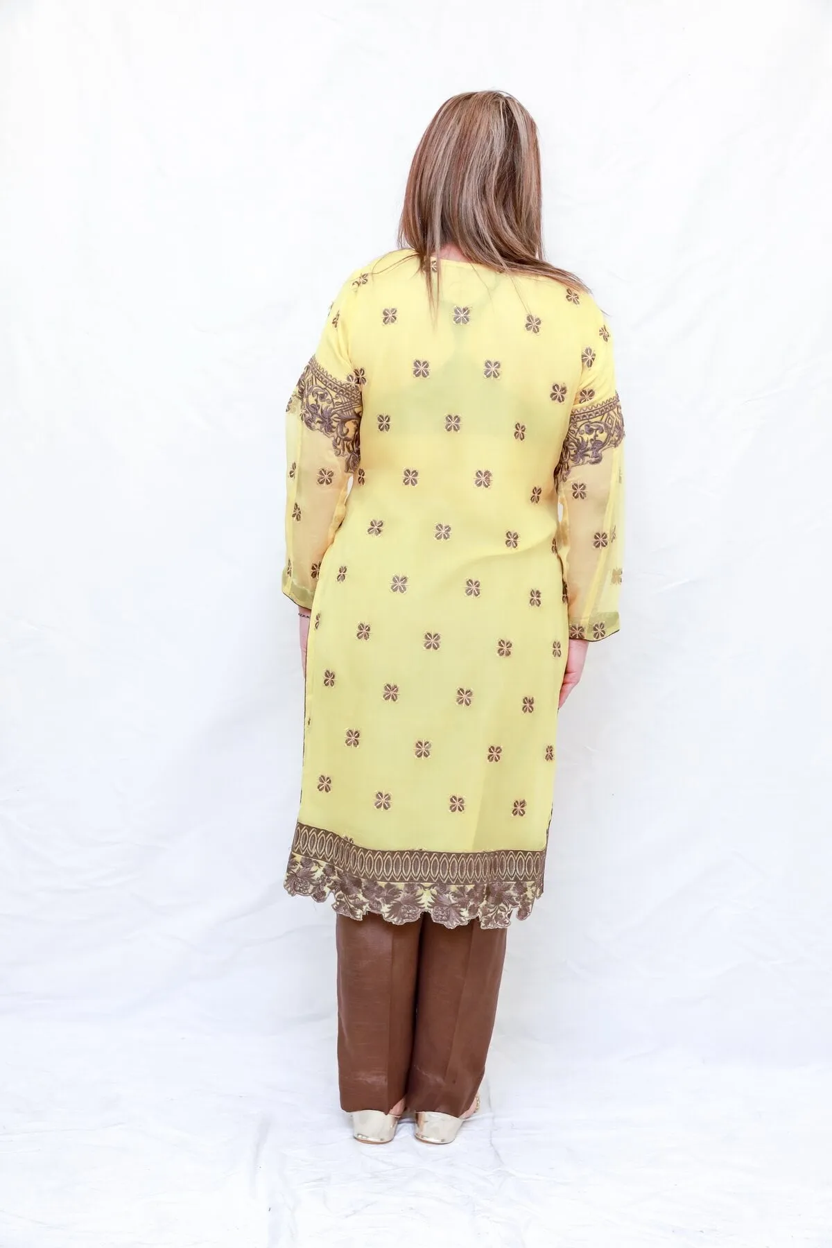 Indian Chiffon Embroidered Shirt and Trouser Dress