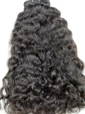 Indian Remy Kinky Wave Human Hair Extensions - Wefted Hair 18"