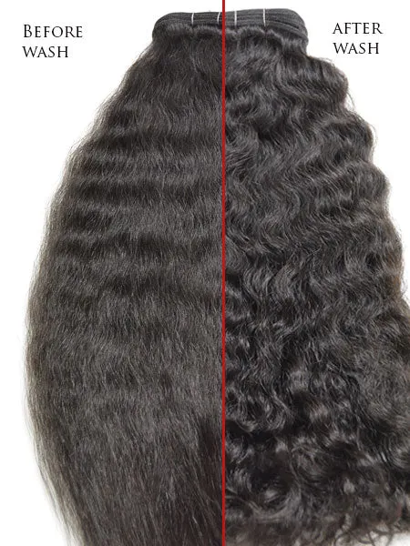 Indian Remy Kinky Wave Human Hair Extensions - Wefted Hair 18"