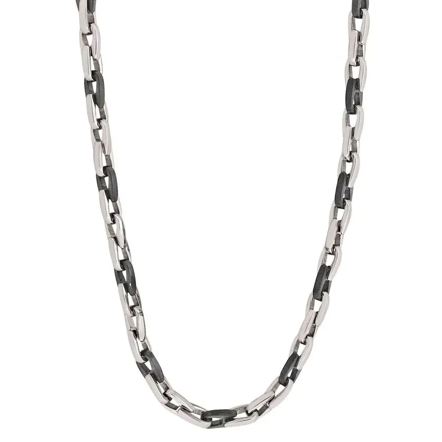 Italgem Stainless Steel and Black Plated (4.5mm) Cylinder Link Chain