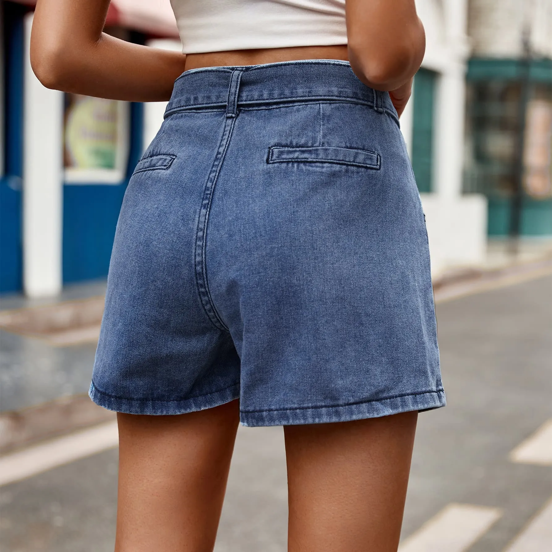 It's Fate Belted Denim Shorts