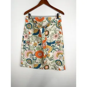 J.CREW Women’s Size 6 Tie-waist Skirt in Ornate Retro Floral Style G0962
